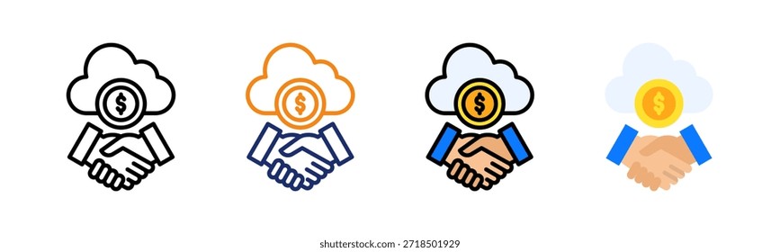 Icono de negocios en la nube Ilustración vectorial de estilos múltiples