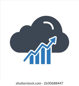 Cloud business icon. Vector and glyph