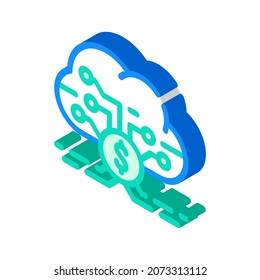 cloud business intelligence isometric icon vector. cloud business intelligence sign. isolated symbol illustration