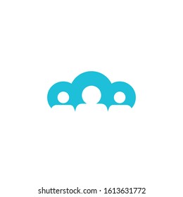 cloud  business management logo design vector