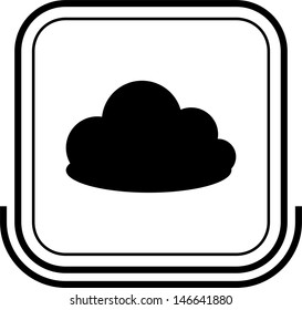 Cloud button black square