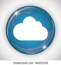 cloud button icon. Social media design. vector graphic 