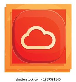 Cloud button interface icon. Cartoon of Cloud button interface vector icon for web design isolated on white background
