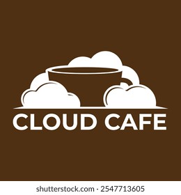 cloud cafe flat minimalist logo design