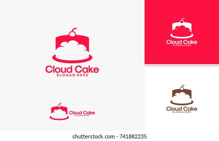 Cloud Cake logo designs template, Online Cake logo vector