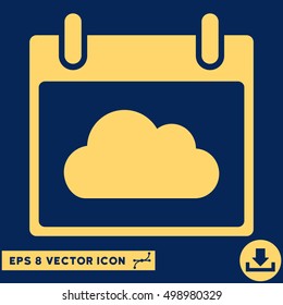 Cloud Calendar Day icon. Vector EPS illustration style is flat iconic symbol, yellow color.