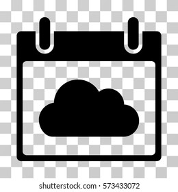 Cloud Calendar Day icon. Vector illustration style is flat iconic symbol, black color, transparent background. Designed for web and software interfaces.