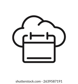 Cloud calendar icon digital schedule planner reminder