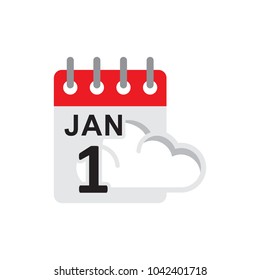 Cloud Calendar Logo Icon Design