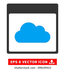 Cloud Calendar Page icon. Vector EPS illustration style is flat iconic bicolor symbol, blue and gray colors.