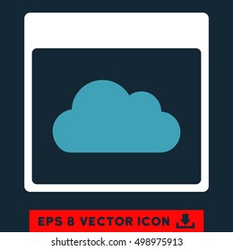 Cloud Calendar Page icon. Vector EPS illustration style is flat iconic bicolor symbol, blue and white colors.