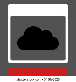 Cloud Calendar Page icon. Vector EPS illustration style is flat iconic bicolor symbol, black and white colors.