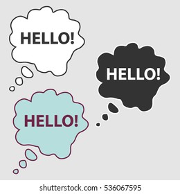 Cloud callout, Cloud callout icon, inscription, message. Flat design, vector.