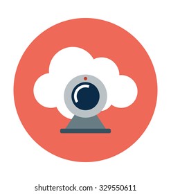 
Cloud Camera Colored Vector Illustration
