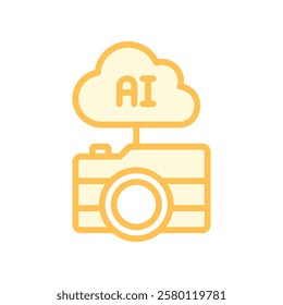 Cloud Camera duotone line icon, editable vector icon, pixel perfect, illustrator ai file 