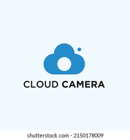 cloud camera logo design vector illustration on white background