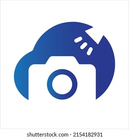 The cloud camera logo for cloud upload photos, videos, and media hosting.