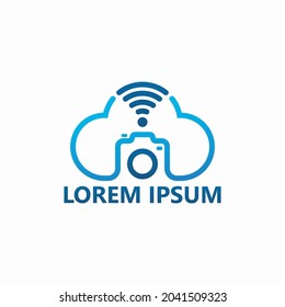 Cloud camera, online network logo template design