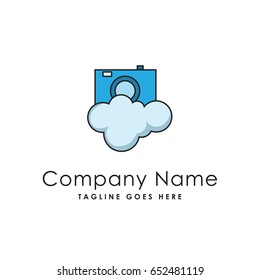 cloud camera photo icon logo template