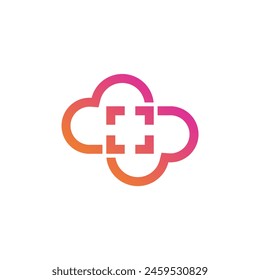 cloud camera photography logo vector design