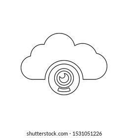 Cloud camera, web camera vector icon