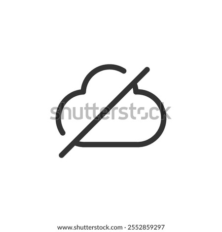 Cloud cancel vector icon isolated on white background