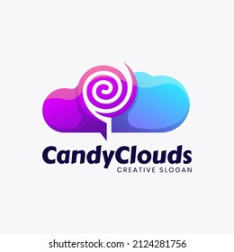 Cloud candy colorful logo design
