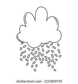 Cloud with candy topping black and white
