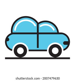 Cloud car logo template vector icon design