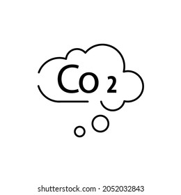 Cloud and carbon icon. Ecology and Environment-related line icon. Global Warming, Forest, Organic Farming, and more