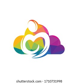 Design des Cloud Care-Logos.Design-Konzept für das Logo der Wohltätigkeitsgruppe. 