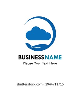 Cloud care logo template illustration. there are cloud with hand