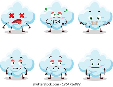 Cloud cartoon in character with nope expression