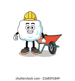 cloud cartoon as a contractor , character design