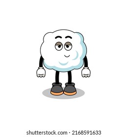 caricatura en la nube con pose tímida , diseño de personajes