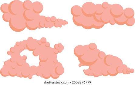 cloud cartoon design, dusk color