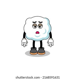 cloud cartoon with fatigue gesture , character design