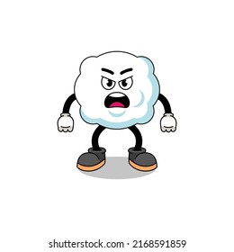 cloud cartoon illustration with angry expression , character design
