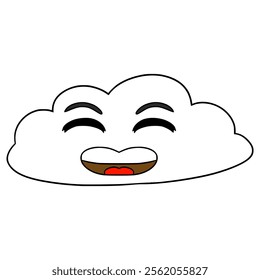 cloud cartoon illustration hand drawn isolated vector