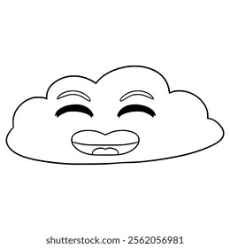 cloud cartoon illustration hand drawn outline vector