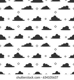 Cloud cartoon seamless pattern vector white background