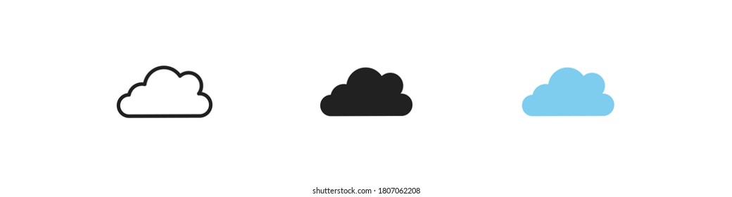 Cloud, cartoon sky isolated icon set, concept for your design in vector flat style.