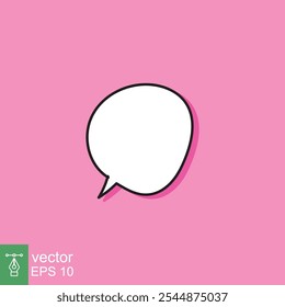 Cloud cartoon speech bubble icon. Simple flat style. Hand drawn, doodle, communication concept. Vector illustration isolated on pink background. EPS 10.