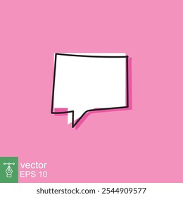 Cloud cartoon speech bubble icon. Simple flat style. Hand drawn, doodle, communication concept. Vector illustration isolated on pink background. EPS 10.