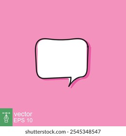 Cloud cartoon speech bubble icon. Simple flat style. Hand drawn, doodle, communication concept. Vector illustration isolated on pink background. EPS 10.