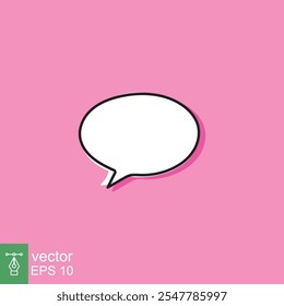 Cloud cartoon speech bubble icon. Simple flat style. Hand drawn, doodle, communication concept. Vector illustration isolated on pink background. EPS 10.