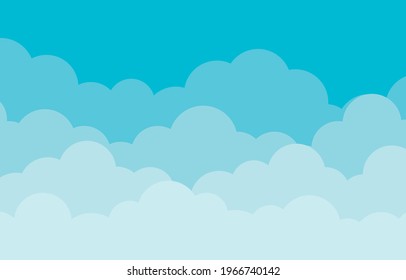 Cloud cartoon style with blue sky background landscape vector illustration.