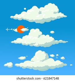 Cloud cartoon style vector illustration background