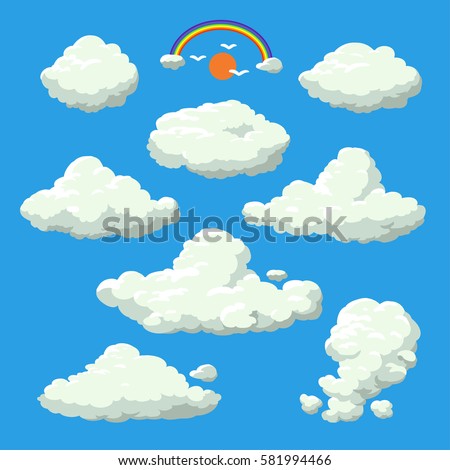 Cloud cartoon style vector illustration background