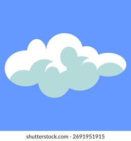 Wolken-Cartoon-Vektor. Symbolwolke. Wolkengrafik. Wolke auf blauem Hintergrund